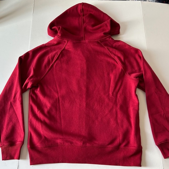 Gap Factory Logo Zip Valentine's Day Red Hoodie Sled Heart M - Picture 8 of 8